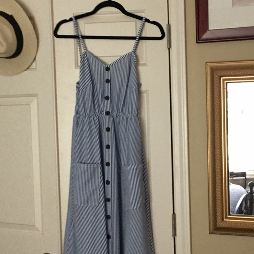 Halife Blue Stripped Sundress